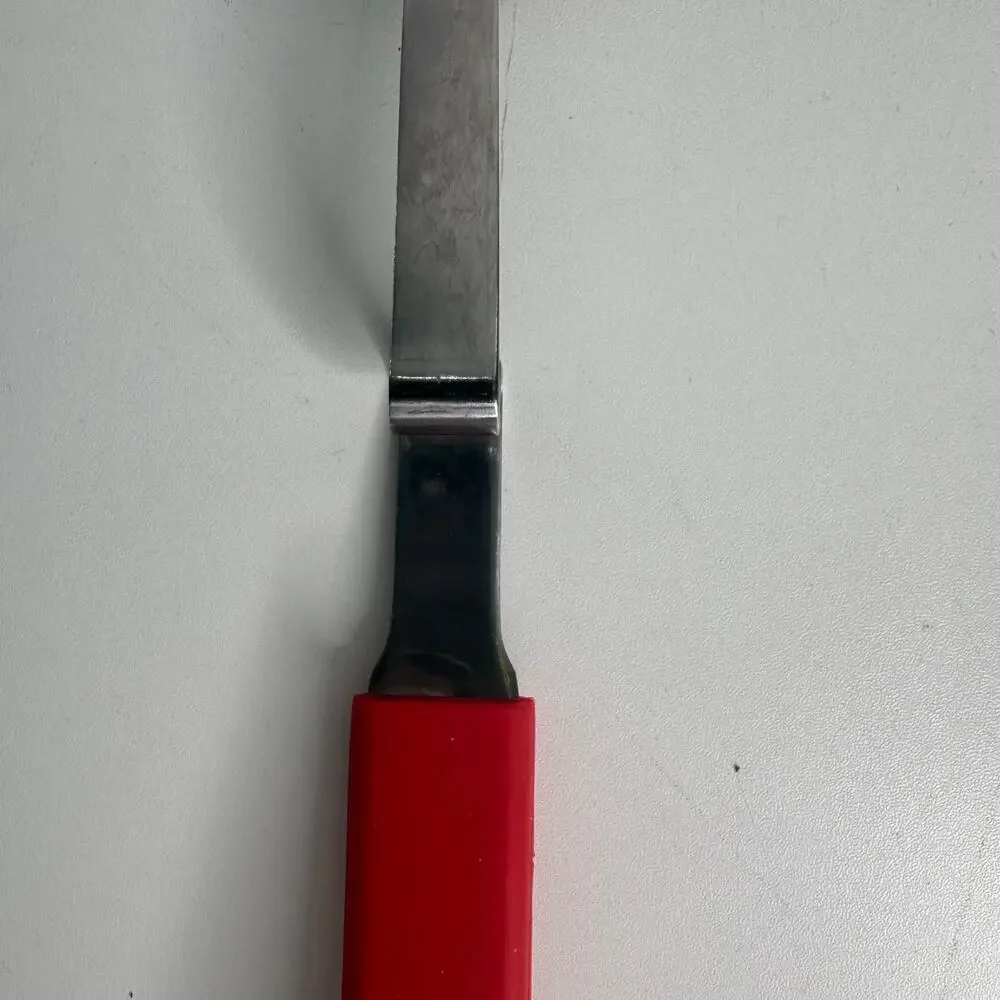 Hangable Red Silicone Handle Kitchen Slotted Spoon w/ Hook